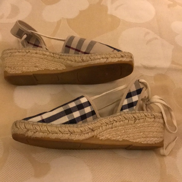 Burberry Tie Up Wedge Platform Espadrilles - Picture 4 of 4